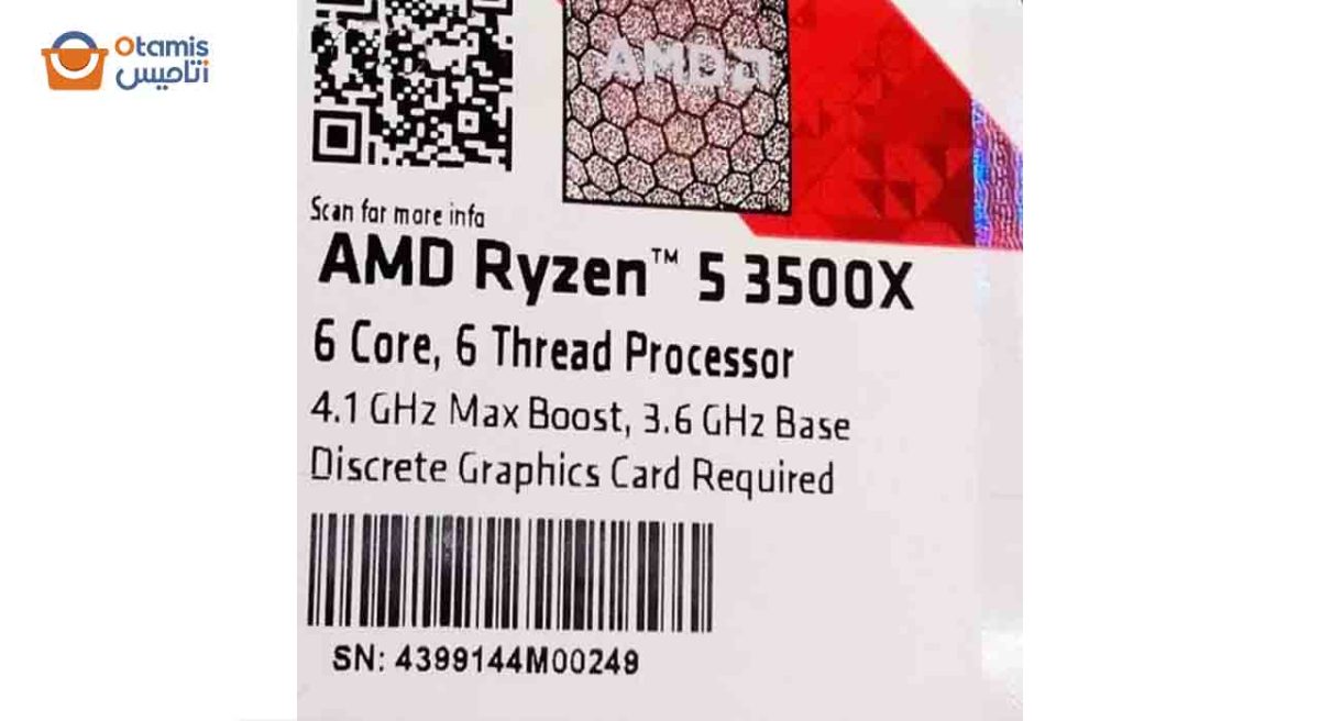 تصویر برچسب اطلاعات پردازنده مرکزی Ryzen5 3500X