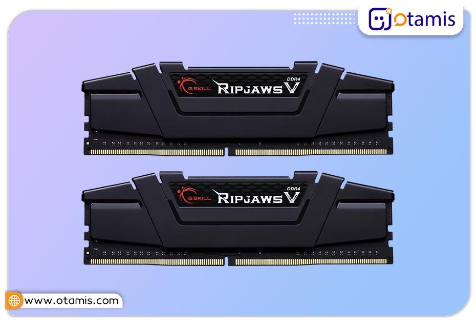 رم کامپیوتر DDR4 تک کاناله 3200 مگاهرتز جی اسکیل مدل Ripjaws V ظرفیت 16 گیگابایت